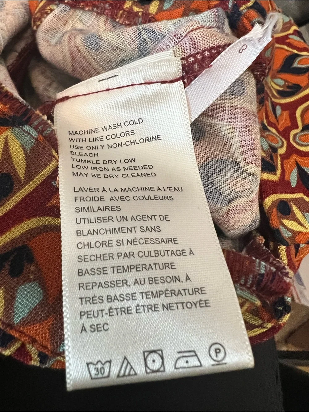 Free People Orange and Black Geometric Mini Skirt Size M